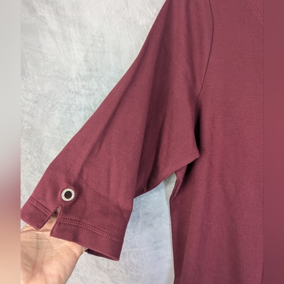 Quacker Factory 1X Rhinestone Studded Grommets Burgundy - Picture 3 of 11